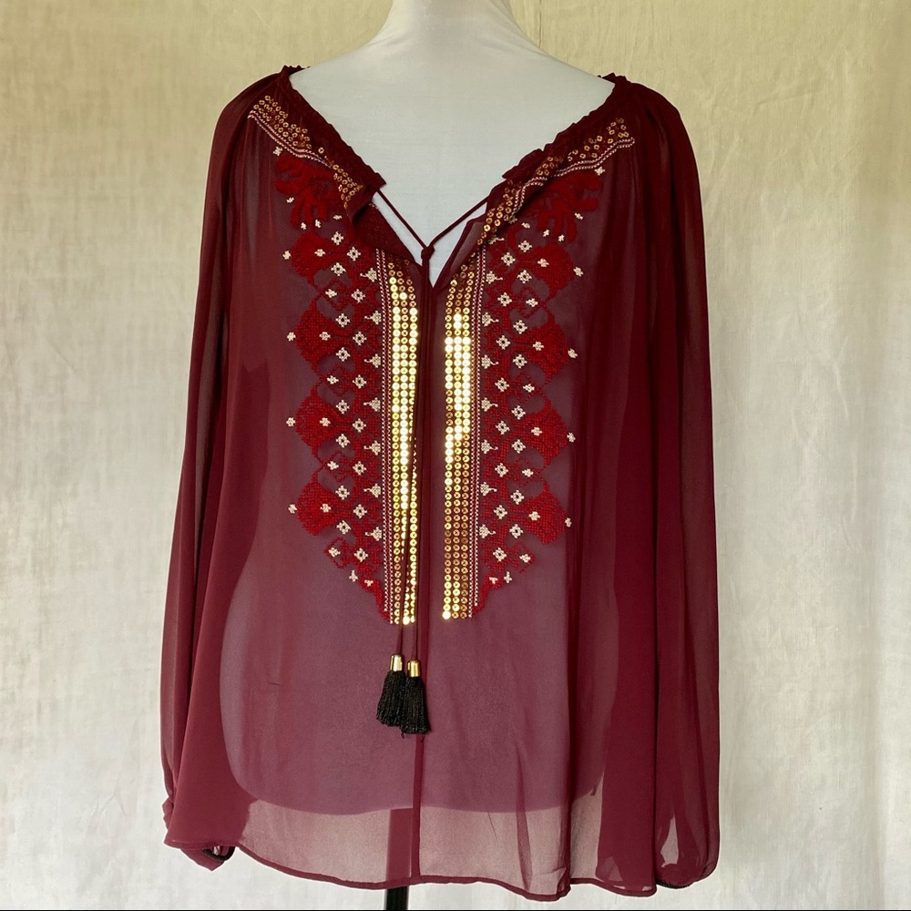Altuzarra x Target Sheer Boho Peasant Long Sleeves